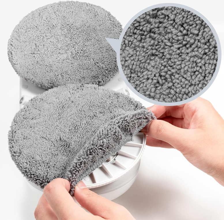 Tampons microfibre ronds pour robot lave-vitres – lot de 2
