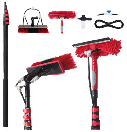 Perche télescopique de nettoyage avec brosse et raclette – 6 m / 7 m