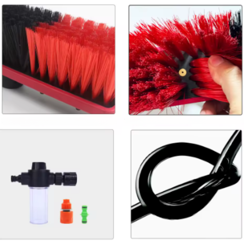 Perche télescopique de nettoyage avec brosse et raclette – 6 m / 7 m